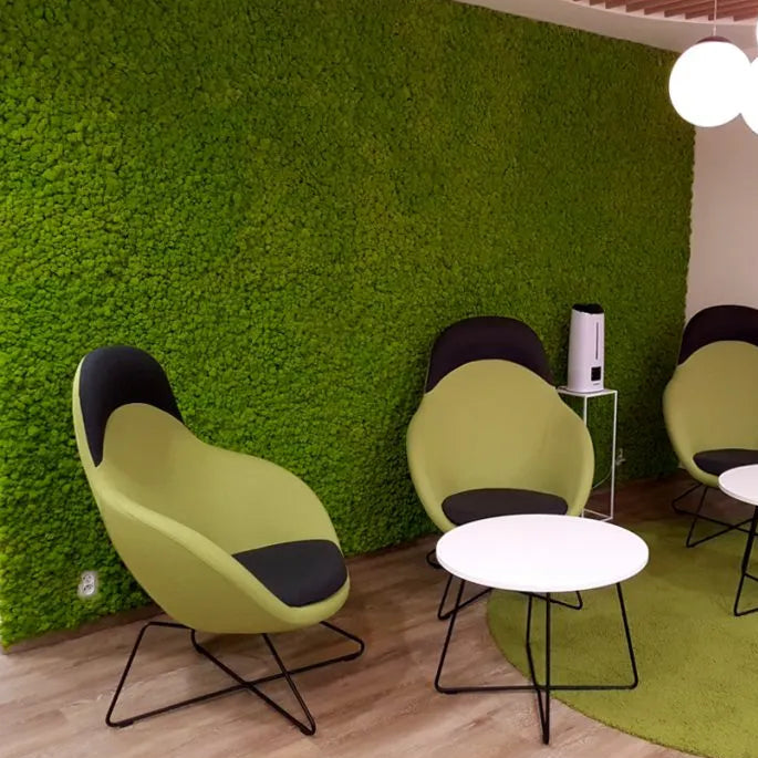 Frameless Reindeer Moss Wall Panels Square in modern interior DecorMania UK